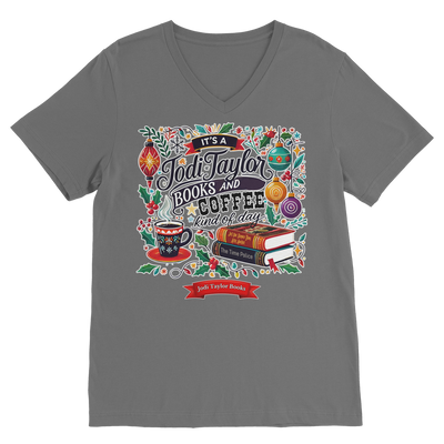 It's a Christmas Books and Coffee Kind of Day (UK) Classic V-Neck T-Shirt