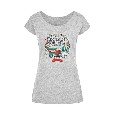 It's a Christmas Books and Tea Kind of Day (UK) Wide Neck Womens T-Shirt XS-5XL