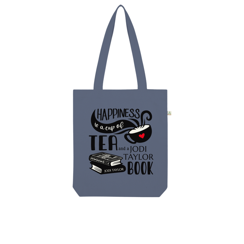 Happiness is a Cup of Tea and a Jodi Taylor Book Organic Tote Bag