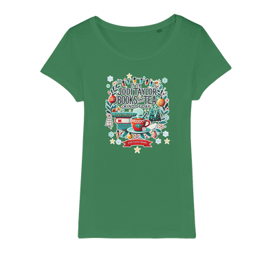 It's a Christmas Books and Tea Kind of Day (UK) Organic Jersey Womens T-Shirt