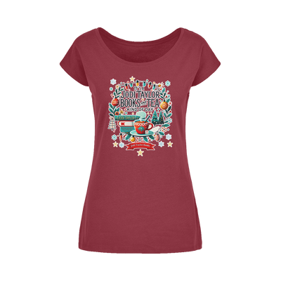 It's a Christmas Books and Tea Kind of Day (UK) Wide Neck Womens T-Shirt XS-5XL