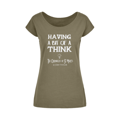 Having A Bit Of A Think Wide Neck Womens T-Shirt XS-5XL