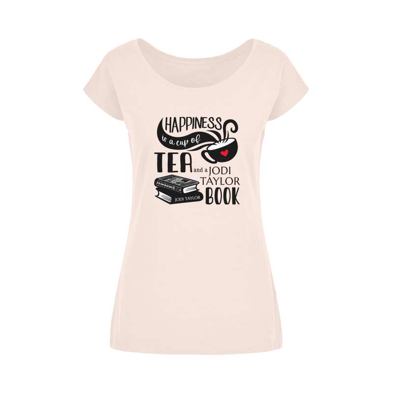 Happiness is a Cup of Tea and a Jodi Taylor Book Wide Neck Womens T-Shirt XS-5XL