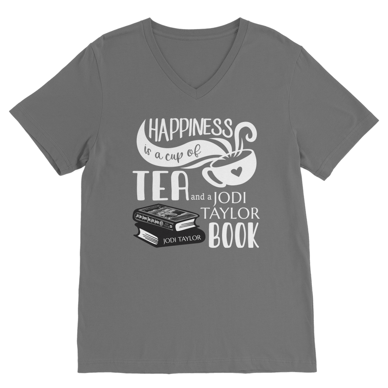 Happiness is a Cup of Tea and a Jodi Taylor Book Classic V-Neck T-Shirt