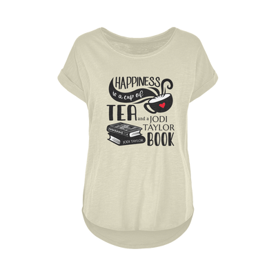 Happiness is a Cup of Tea and a Jodi Taylor Book Women's Long Slub T-Shirt XS-5XL