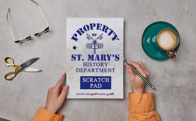 Property of St Mary's History Department Scratch Pad Notebook with 200 pages