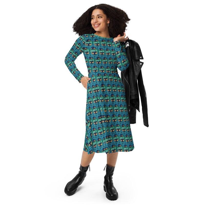 The Ballad of Smallhope and Pennyroyal long sleeve midi dress up to 6XL