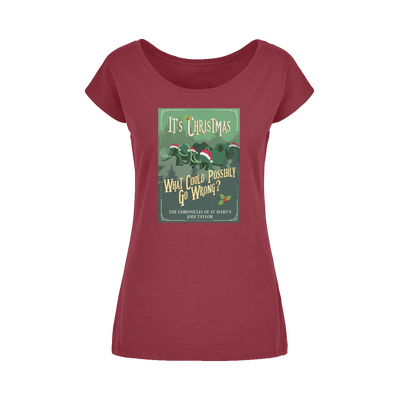 It's Christmas - What Could Possibly Go Wrong? (UK) Wide Neck Womens T-Shirt XS-5XL