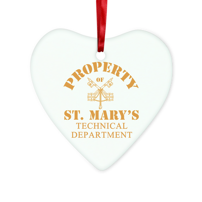 Property of St Mary's Technical Department (UK) Glass Hanging Ornament