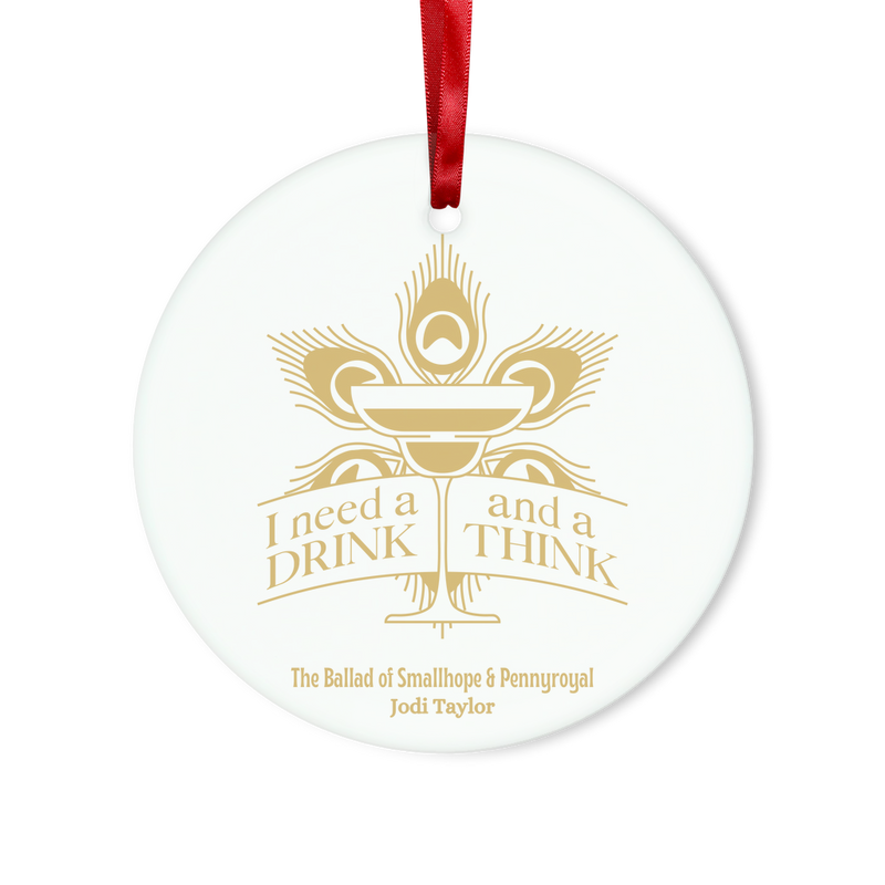 I Need a Drink and a Think (UK) Glass Hanging Ornament