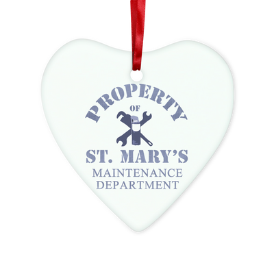 Property of St Mary's Maintenance Department (UK) Glass Hanging Ornament