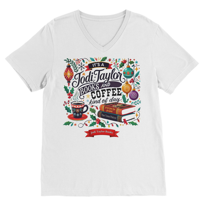 It's a Christmas Books and Coffee Kind of Day (UK) Classic V-Neck T-Shirt