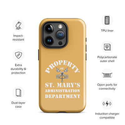 Property of St Mary's Administration Department Tough Case for iPhone® (UK, Europe, USA, Canada, Australia, and New Zealand)