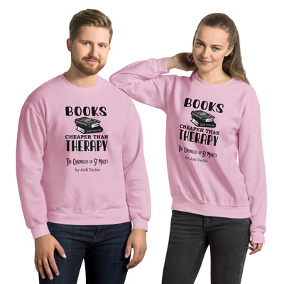 Books - Cheaper Than Therapy Unisex Sweatshirt up to 5XL (UK, Europe, USA, Canada and Australia)