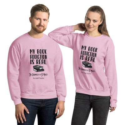 My Book Addiction Is Real Unisex Sweatshirt up to 5XL (UK, Europe, USA, Canada and Australia)