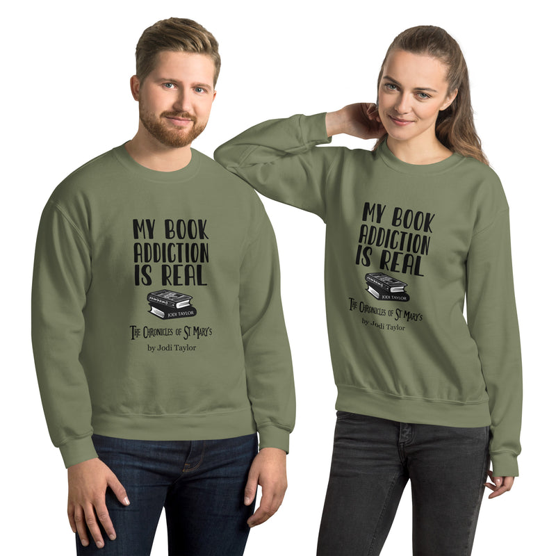 My Book Addiction Is Real Unisex Sweatshirt up to 5XL (UK, Europe, USA, Canada and Australia)