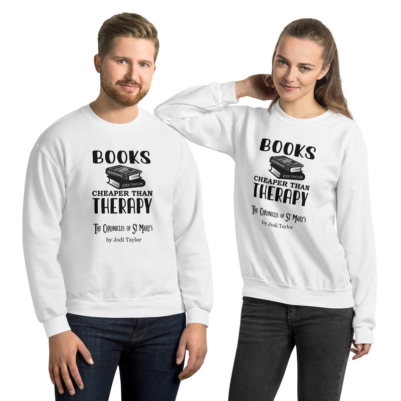 Books - Cheaper Than Therapy Unisex Sweatshirt up to 5XL (UK, Europe, USA, Canada and Australia)