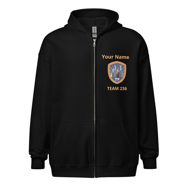 Add Your Name Time Police Unisex heavy blend zip hoodie up to 5XL (Europe & USA)