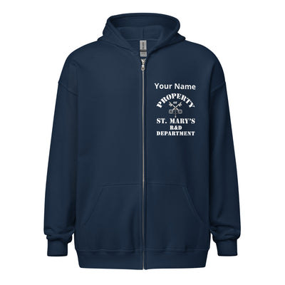 Add Your Name Property of St Mary's R&D Department Unisex heavy blend zip hoodie up to 5XL (Europe & USA)